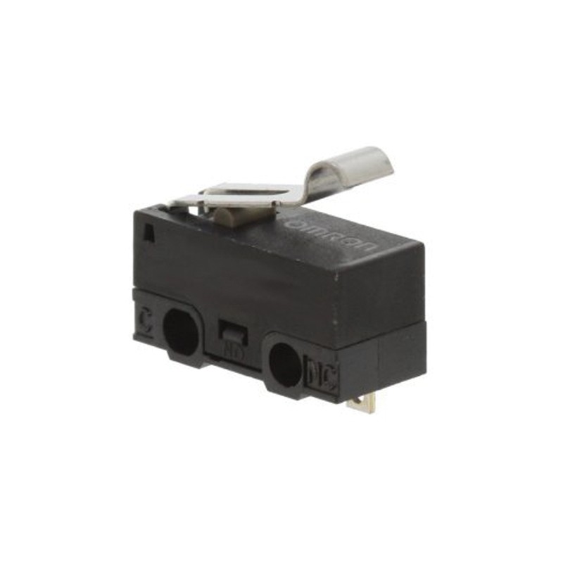 5 pcs - Omron Simulated Roller Lever Micro Switch, Solder Terminal, 100 mA @ 30 V dc, SPDT, IP40