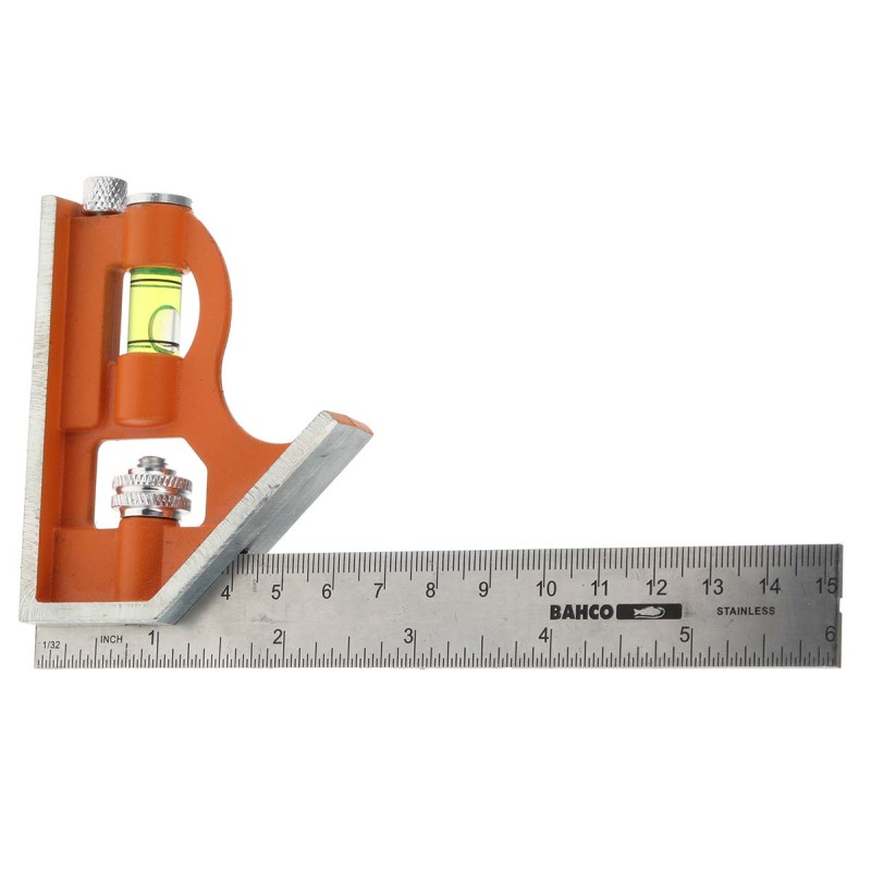 1 pcs - Bahco 150 mm, 6in Combination Square, Stainless Steel