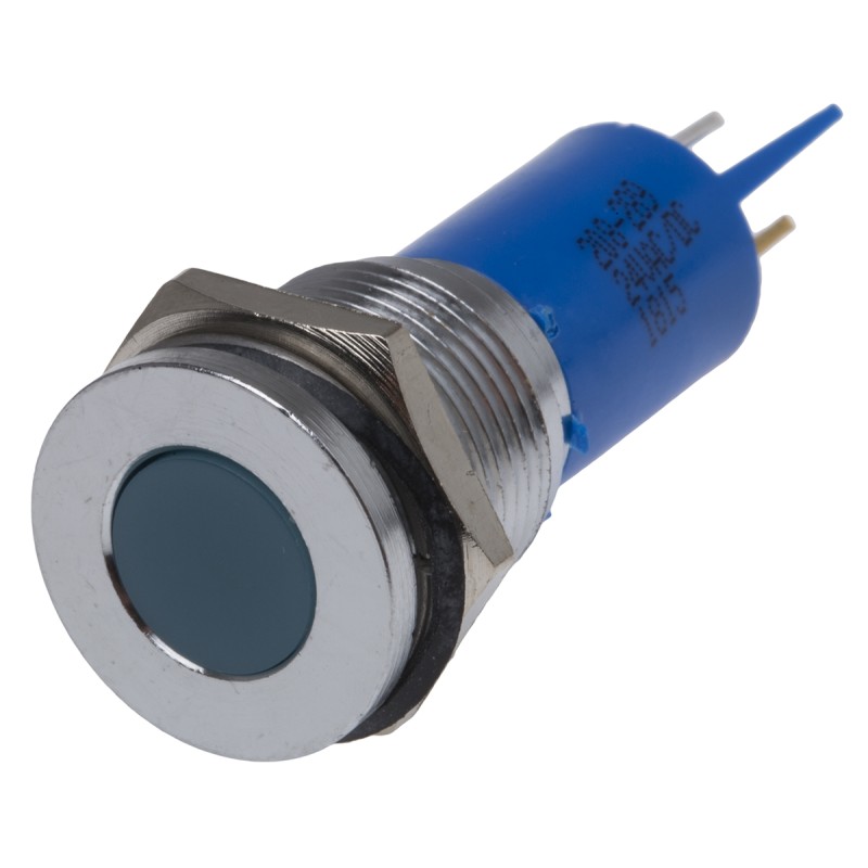 1 pcs - RS PRO Blue Panel Mount Indicator, 16mm Mounting Hole Size, Solder Tab Termination