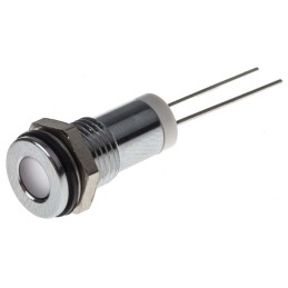1 pcs - RS PRO White Panel Mount Indicator, 2V dc, 8mm Mounting Hole Size, IP67