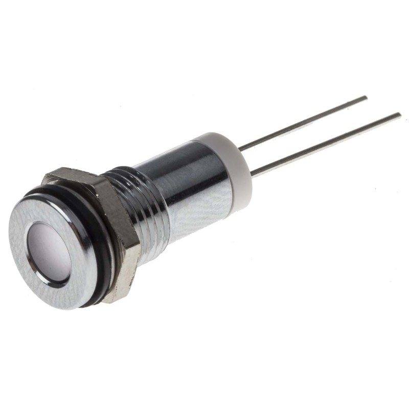 1 pcs - RS PRO White Panel Mount Indicator, 2V dc, 8mm Mounting Hole Size, IP67