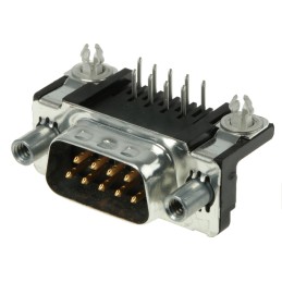 650 pcs - TE Connectivity Amplimite HD-20 9 Way Right Angle Through Hole D-sub Connector Plug, 2.74mm Pitch, with 4-40 UNC Femal