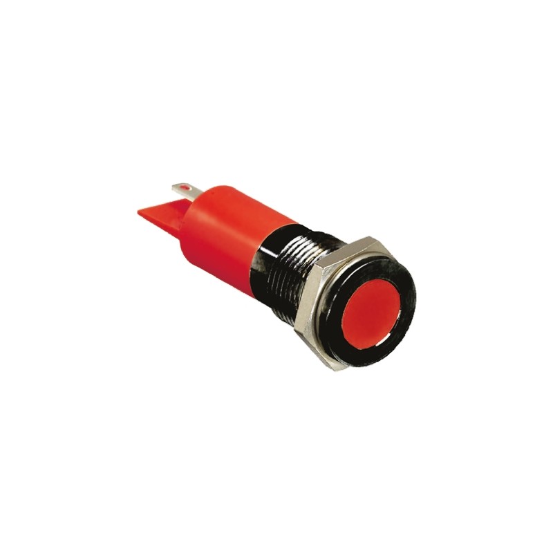 1 pcs - RS PRO Red Panel Mount Indicator, 6 - 36V dc, 14mm Mounting Hole Size, Solder Tab Termination, IP67