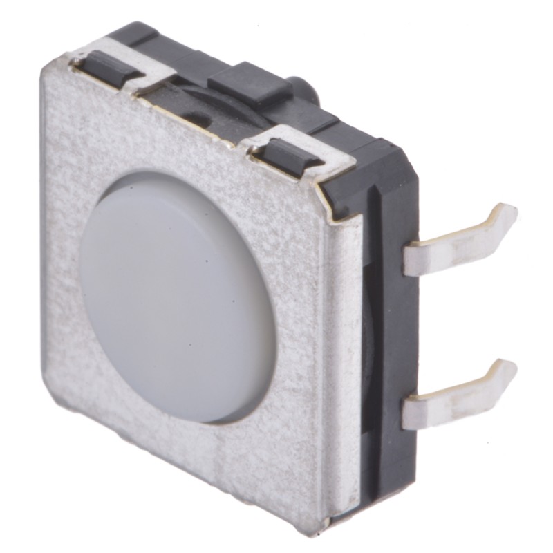 5 pcs - IP67 White Plunger Tactile Switch, SPST 50 mA @ 24 V dc 0.75mm