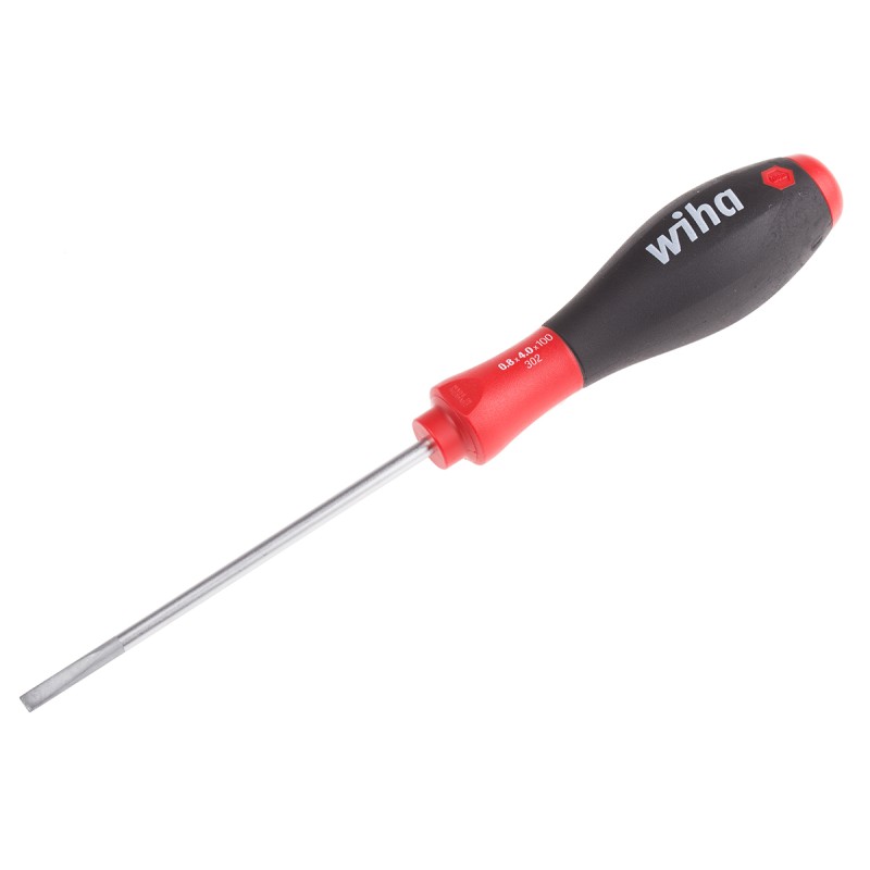 1 pcs - Wiha Slotted Screwdriver, 0.8 x 4 mm Tip, 100 mm Blade, 211 mm Overall