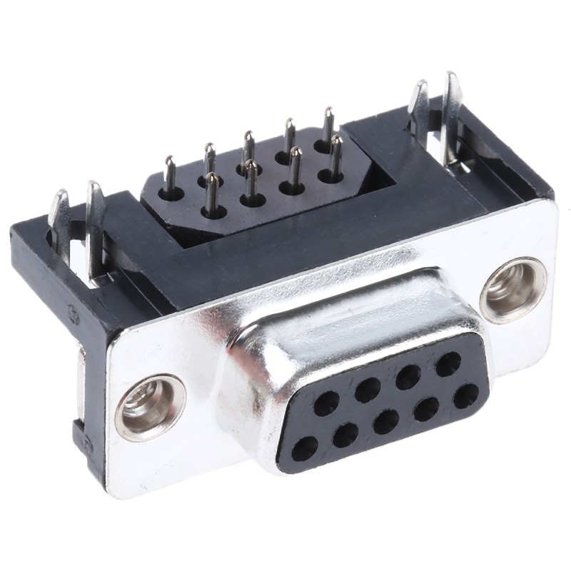 90 pcs - ASSMANN WSW A-DF 9 Way Right Angle Through Hole D-sub Connector Socket, 2.77mm Pitch