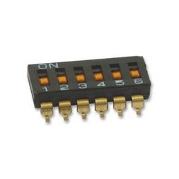5 pcs - Omron 6 Way Surface Mount DIP Switch 6P