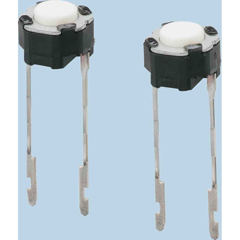 5 pcs - White Tactile Switch, SPST 20 mA @ 15 V dc 4.3mm