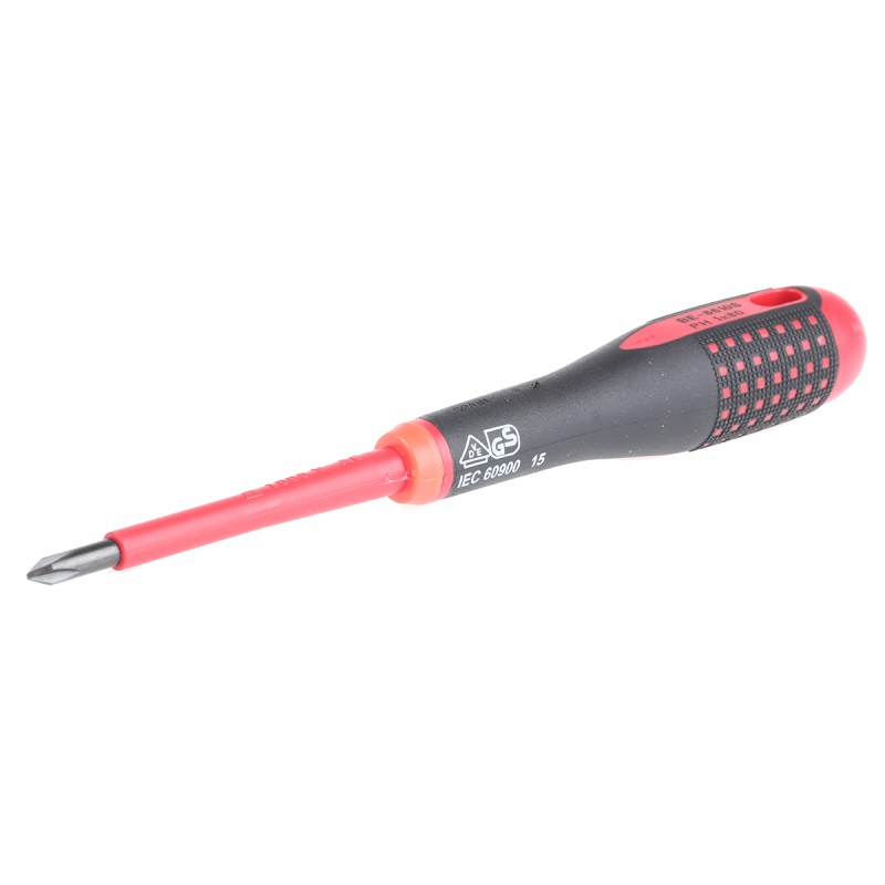 1 pcs - Bahco Phillips Screwdriver, PH1 Tip, 80 mm Blade, VDE/1000V, 202 mm Overall