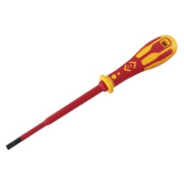 1 pcs - CK Slotted Insulated Screwdriver, 3.5 mm Tip, 100 mm Blade, VDE/1000V, 195 mm Overall