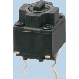 5 pcs - Black Tactile Switch, SPST 50 mA @ 30 V dc 7.45mm