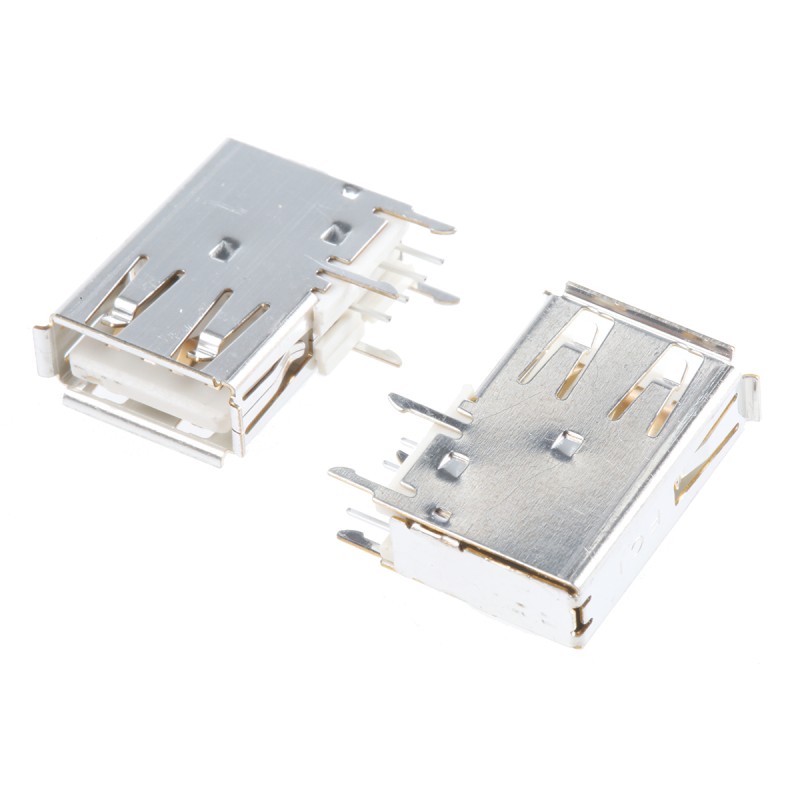 30 pcs - Amphenol ICC Right Angle, Through Hole, Socket Type A 2.0 USB Connector