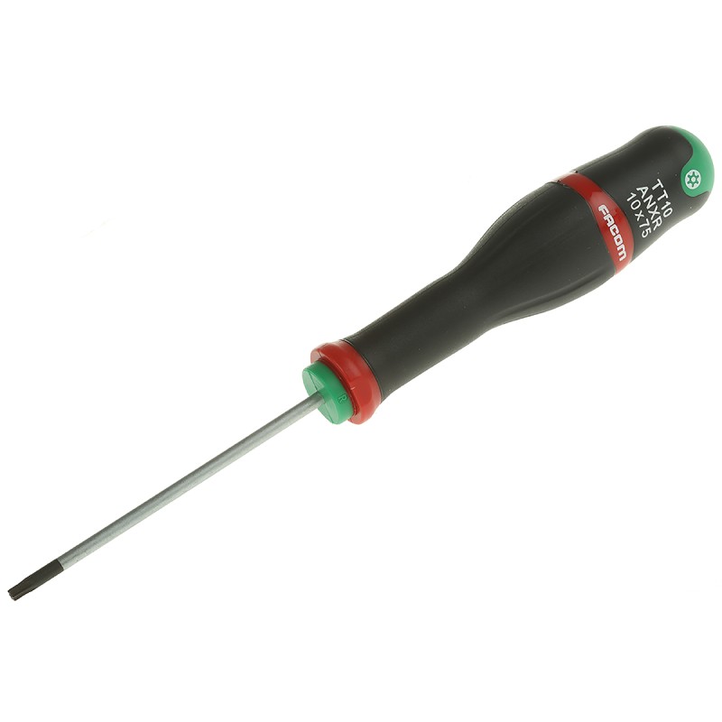 1 pcs - Facom Torx Screwdriver, T10 Tip, 75 mm Blade, 184 mm Overall