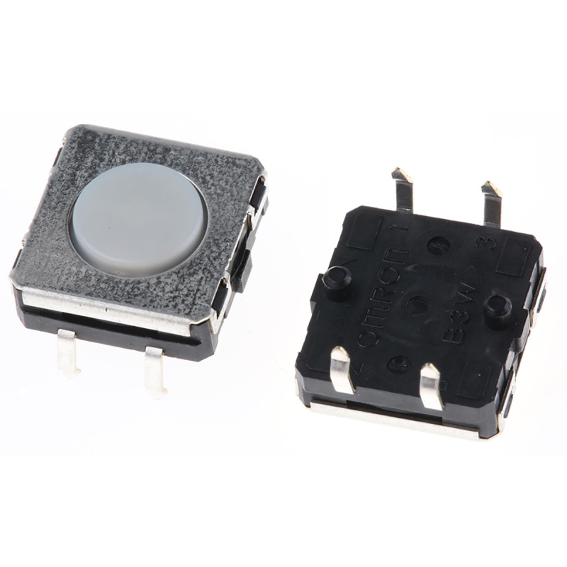 5 pcs - Plunger Tactile Switch, SPST 50 mA @ 24 V dc 0.75mm Through Hole