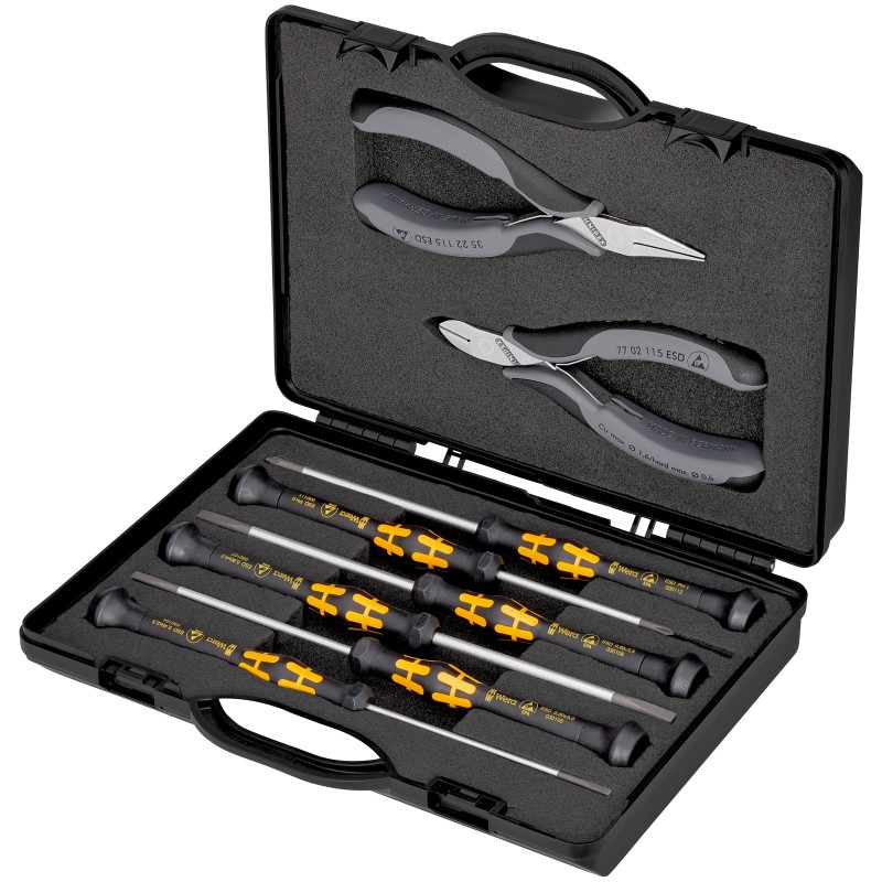 1 pcs - Knipex 8 Piece Electronics Tool Case with Case