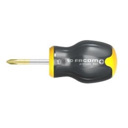 1 pcs - Facom Phillips Stubby Screwdriver, PH2 Tip, 35 mm Blade, 91 mm Overall