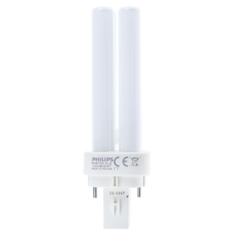 1 pcs - G24d-1 Quad Tube Shape CFL Bulb, 10 W, 4000K, Cool White Colour Tone
