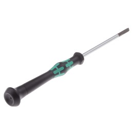 1 pcs - Wera Slotted Precision Screwdriver, 3.5 x 0.6 mm Tip, 80 mm Blade