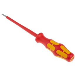 1 pcs - Wera Slotted Insulated Screwdriver, 3 mm Tip, 100 mm Blade, VDE/1000V, 181 mm Overall