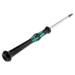 1 pcs - Wera Ball End Hexagon Precision Screwdriver, 3 mm Tip, 60 mm Blade, 157 mm Overall