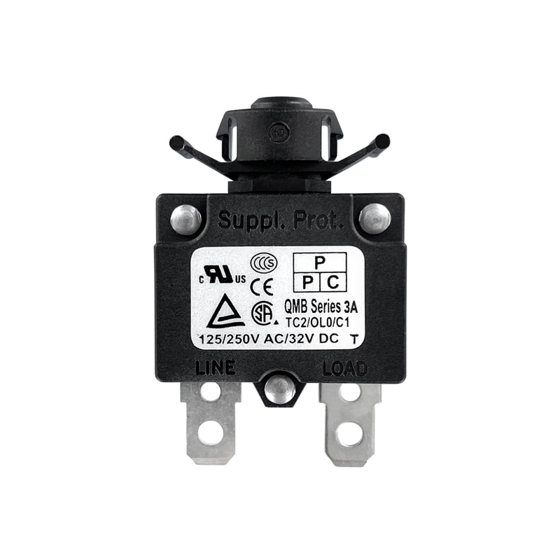1 pcs : QMB-033-00ENN-3BA - CIR BRKR THRM 3A 250VAC 32VDC