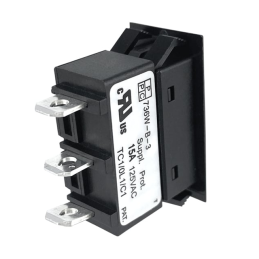 1 pcs : 736W-B/301 - CIR BRKR THRM 15A 125VAC ROCKER
