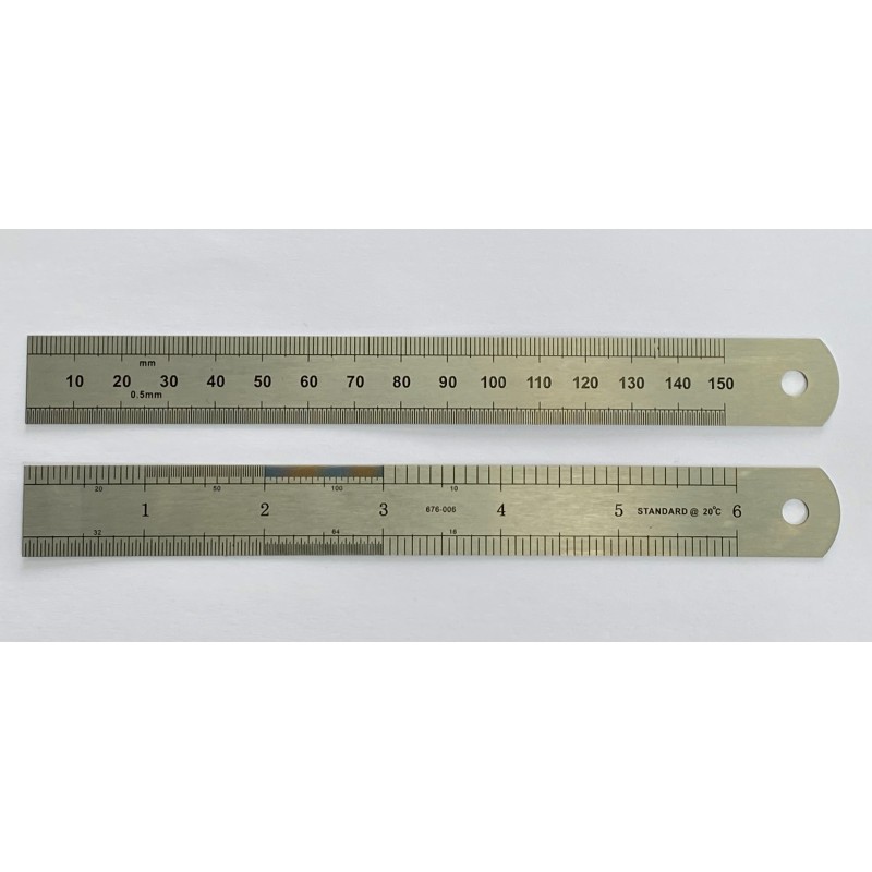 1 pcs - RS PRO 150mm Steel Imperial, Metric Ruler