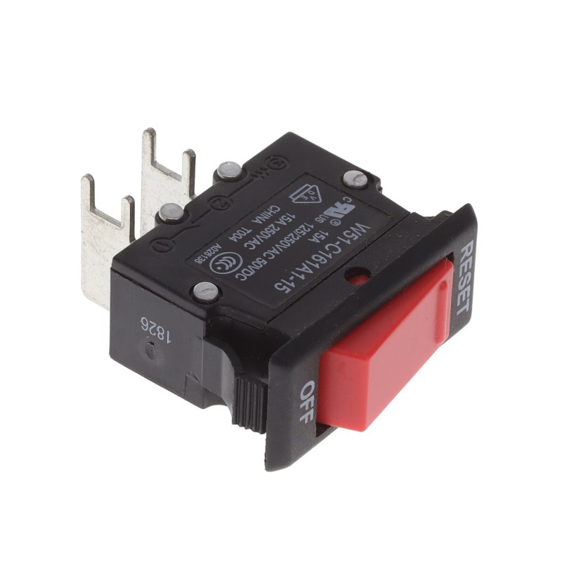 1 pcs : W51-C161A1-15 - CIR BRKR THRM 15A 250VAC 50VDC