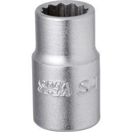 1 pcs - SAM 1/4 in Drive 12mm Standard Socket, 6 point, 17 mm Overall Length