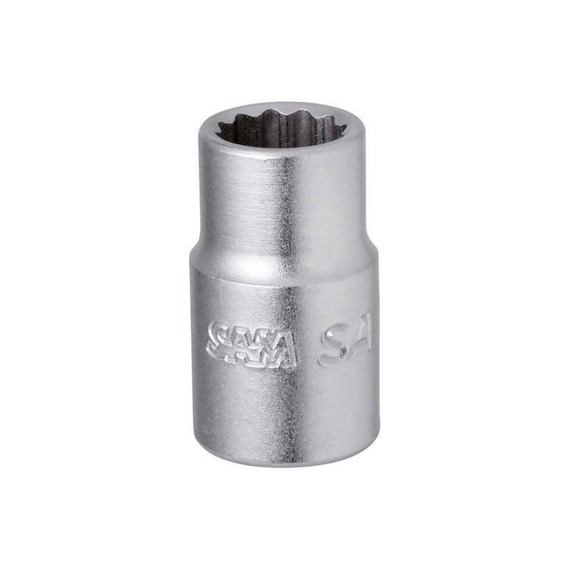 1 pcs - SAM 1/4 in Drive 12mm Standard Socket, 6 point, 17 mm Overall Length