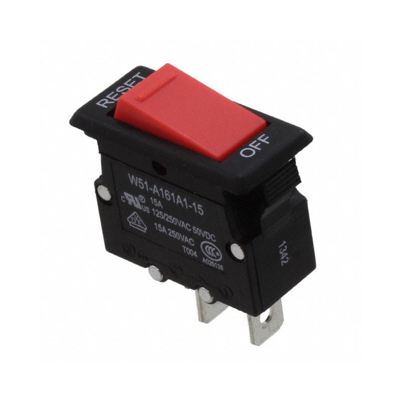 1 pcs : W51-A161A1-15 - CIR BRKR THRM 15A 125VAC 50VDC