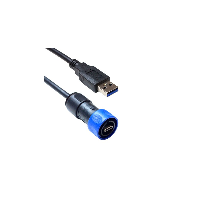 50 pcs - Bulgin USB 3.2 Cable, Male USB C to Male USB A Cable, 1m