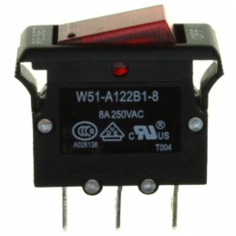 1 pcs : W51-A122B1-8 - CIR BRKR THRM 8A 250VAC 50VDC