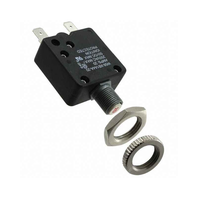 1 pcs : W58-XB1A4A-20 - CIR BRKR THRM 20A 250VAC 50VDC