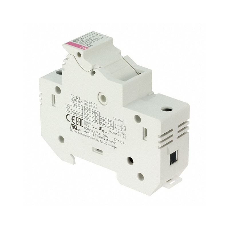 1 pcs : 2560001 - FUSE HLDR CART 600V 50A DIN RAIL