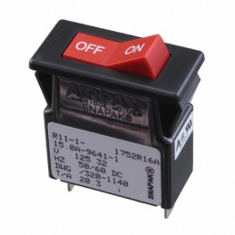 1 pcs : R11-1-15.0A-9641-1 - CIRCUIT BREAKER MAG-HYDR ROCKER