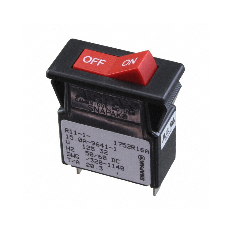 1 pcs : R11-1-15.0A-9641-1 - CIRCUIT BREAKER MAG-HYDR ROCKER