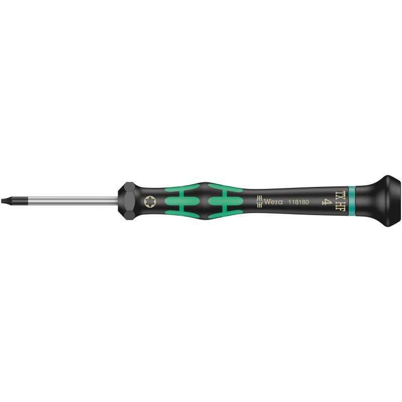 1 pcs - Wera Torx Precision Screwdriver, T4 Tip, 40 mm Blade, 137 mm Overall