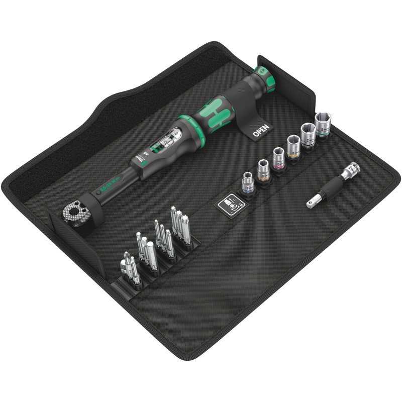 1 pcs - Wera Click-Torque A 6 Set 1 Click Torque Wrench Set, 2.5 - 25Nm, 1/4 in Drive, Hex Drive