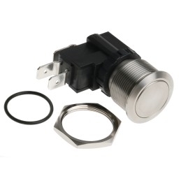 20 pcs - RS PRO Push Button Switch, Momentary, Panel Mount, 22.2mm Cutout, SPDT, 250 / 125V ac, IP67