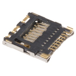 1300 pcs - Hirose 8 Way Right Angle Micro SD Memory Card Connector With Solder Termination