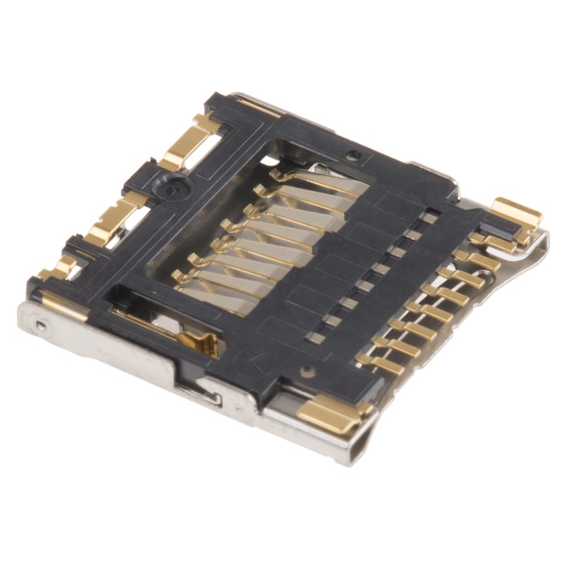 1300 pcs - Hirose 8 Way Right Angle Micro SD Memory Card Connector With Solder Termination