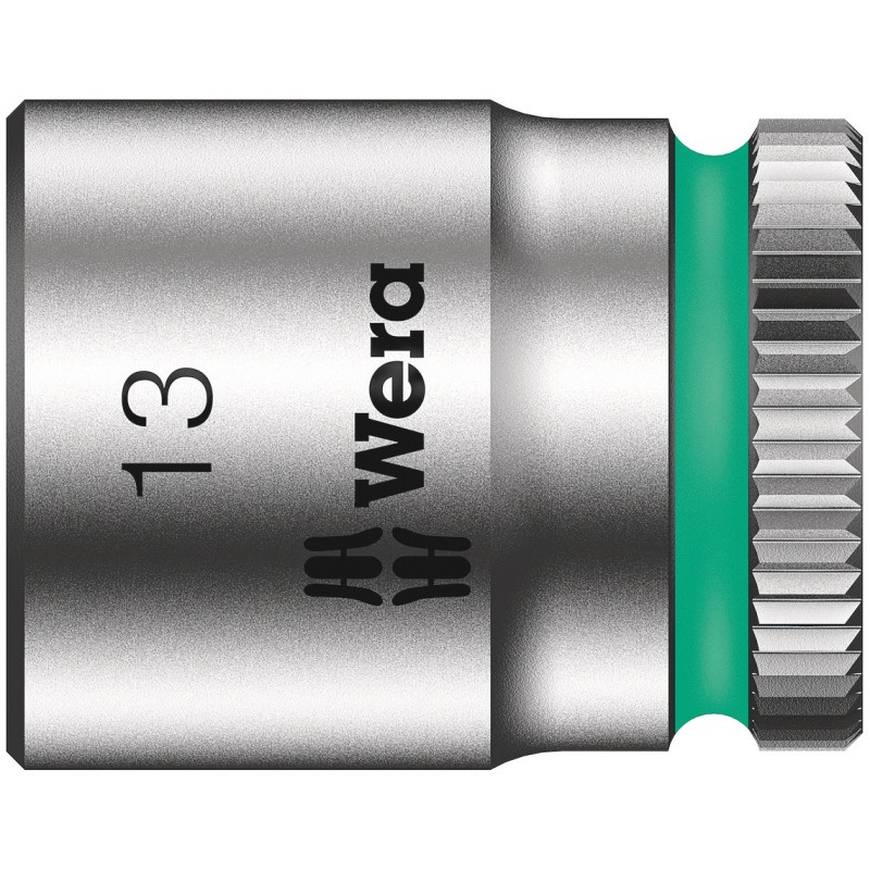 1 pcs - Wera 1/4 in Drive 13mm Standard Socket, 6 point, 23 mm Overall Length