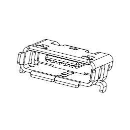 1500 pcs - Molex Right Angle, SMT, Socket Type Micro AB 2.0 USB Connector