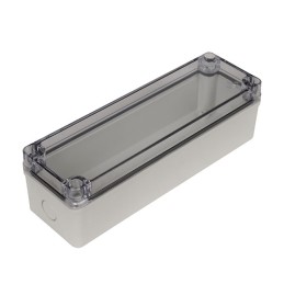 1 pcs : PTK-18426-C - Box Polycarbonate (PC) Gray Cover Included 9.843' L x 3.150' W (250.00mm x 80.00mm) X 2.760' (70.10mm)
