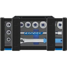 1 pcs - Gedore 15-Piece Metric 1/2 in Standard Socket Set with Ratchet, 6 point