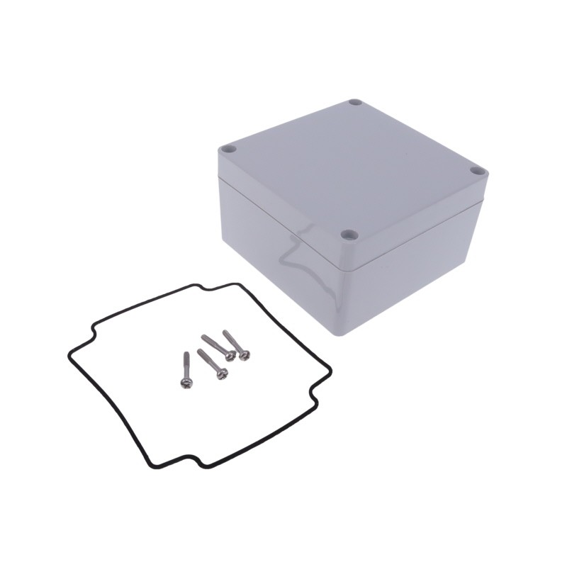 1 pcs : 1554LGY - Box Polycarbonate (PC) Gray Hand Held, Cover Included 4.134' L x 4.134' W (105.00mm x 105.00mm) X 2.366' (60.1