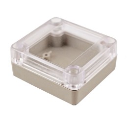 1 pcs : RP1015C - Box Polycarbonate (PC) Gray, Clear Cover/Door Cover Included 2.580' L x 2.380' W (65.53mm x 60.45mm) X 1.100' 