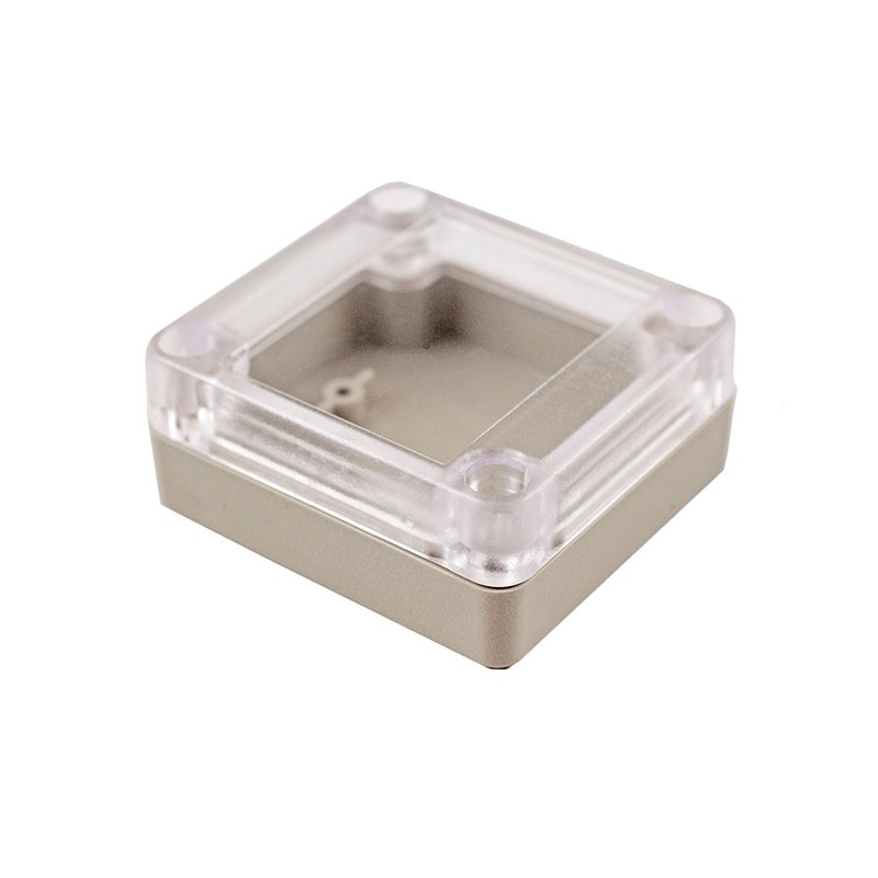 1 pcs : RP1015C - Box Polycarbonate (PC) Gray, Clear Cover/Door Cover Included 2.580' L x 2.380' W (65.53mm x 60.45mm) X 1.100' 