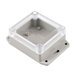 1 pcs : RP1055BFC - Box Polycarbonate (PC) Gray, Clear Cover/Door Cover Included 4.530' L x 3.260' W (115.06mm x 82.80mm) X 1.57